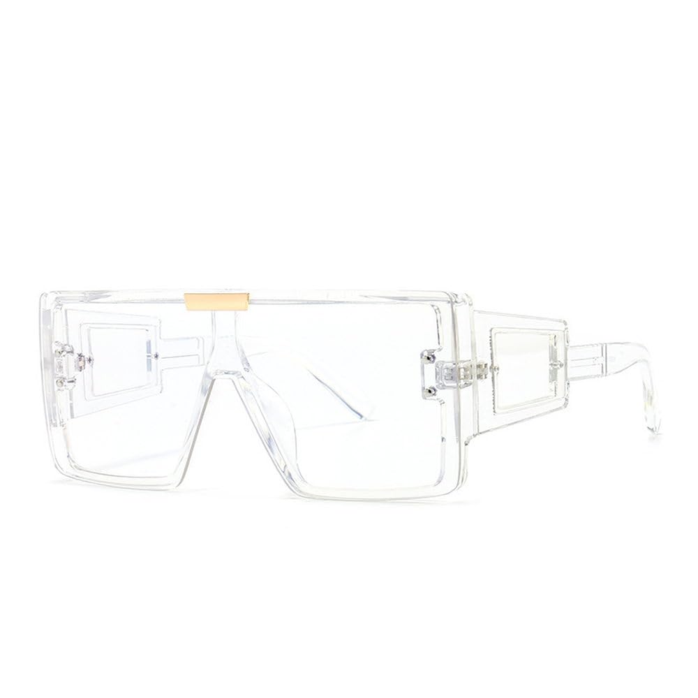 XYXZYX Visor Sunglasses Women Men Oversized Windproof Punk Glasses Big Frame Goggles Shades Sport UV400(Transparent)