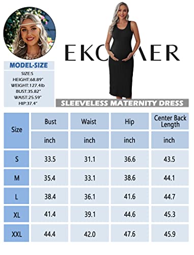 Ekouaer Plus Size Maternity Dress Long Rib Knit Tank Dresses Casual Bodycon Maxi Pregnant Dress (Black, Xxl) #TOP5