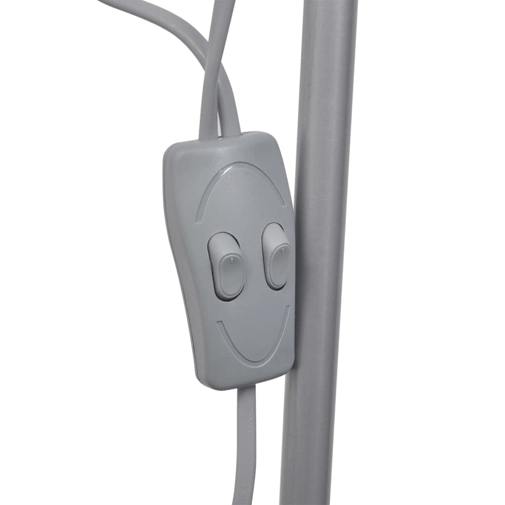 Stehlampe Grau aus Stahl mit 180 cm Höhe und doppeltem EIN/AUS-Schalter, inklusive Leselampe für Wohnzimmer Schlafzimmer Büro, modernes Design, platzsparend und funktionale Beleuchtung