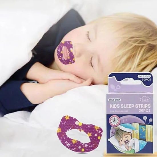 Kids Sleep Strips, 30pcs Mouth Shape Anti-Suffocation Design Mouth Tape, Stretchable Mouth Sleep Aid Help Nose Breathing, Sleep Mouth Tape for Snoring-image-21