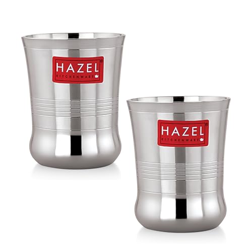 Image of HAZEL Stainless Steel Toddler Glass Set of 2 - 200ml | Unbreakable Cups for Water, Juice & Milkshake