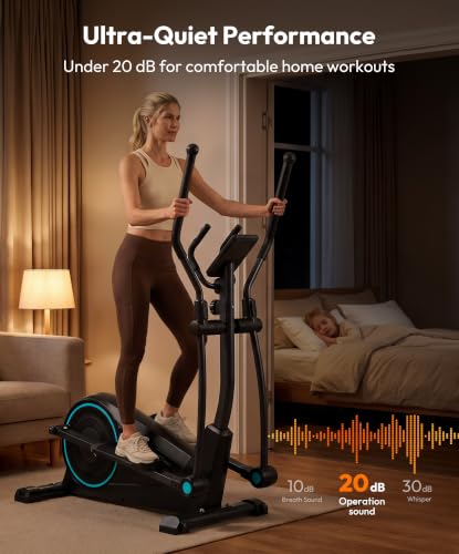 Image of THERUN Elliptical Exercise Machine, Electric Elliptical Machine for Home Use, Magnetic Elliptical Training Machines with 20IN Stride & 32-Level Resistance, 350LB Capacity, App Connectivity