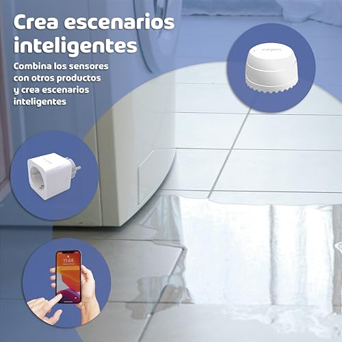 Miniatura 4 de Energeeks - Sensor De Inundación Wifi Inteligente - Notificaciones Móviles - Monitoriza Fugas De Agua En Tiempo Real - Automatización Inteligente - App Móvil - Compatible Con Alexa Y Google