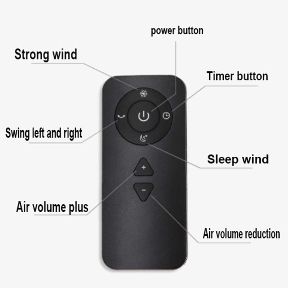 Ventilatore da Parete 14″ Ventilatore Senza Lama, Ventilatore Camino con Telecomando/Timer, 26w, Ventola da Tavolo Pieghevole Senza Foglie Ultra Silenziosa, 7 velocità (Color : Black)