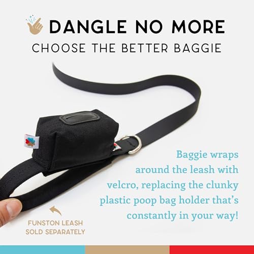 Image of Dog Poop Bag Holder for Leashes, Cat Waste Bag Dispenser, 1000D Nylon, Attach to Cat Leash, Poop Bag Dispenser, Fits Standard Dog Poop Bags - Wildebeest (Black)