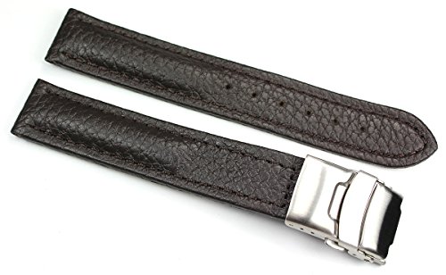 Bracelet de montre cuir de veau 18 mm Sulla avec boucle déployante acier anti-usure