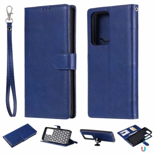 Étui Samsung S10 bleu en cuir avec fermeture magnétique et coque silicone