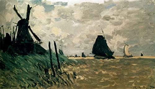 Tableau un moulin à vent près de Zaandam de Monet pour sublimer les murs de votre salon ou chambre