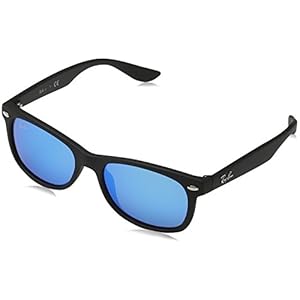 Ray-Ban Junior Lunettes de soleil Wayfarer en miroir bleu noir mat RJ9052 100S55 47