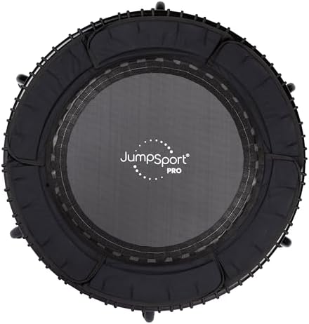 JumpSport PRO Professional Fitness Trampoline with Secure 39" Bounce Surface, Stable Arched Legs and Adjustable Tension Bungee, Black