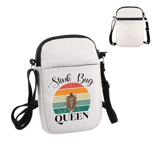 PWHAOO Stink Bug Lover Gift Stink Bug Queen Crossbody Bag Entomologist Entomology Travel Bag Insect Collect Gift