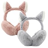 HAIJIYUNTU Winter Ohrenschützer Kinder, 2 Stück Mädchen Winter Warme Ohrewärmer Warme Ohrwärmer Kältebeständig Earmuffs Weiche Plüsch Ohrenschützer für Outdoor Aktivitäten im Winter