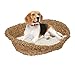 Produktbild Relaxdays Tierbett für Hunde und Katzen, oval, HBT: 14 x 54,5 x 40 cm, Katzenliege, Hundekörbchen, Seegras, Natur/Creme