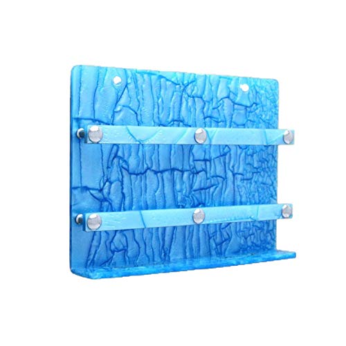 Image of STIMULUS Acrylic Double Wall Mobile Holder - Phone Charging Stand & Remote Organizer - Wall Mounted, Space-Saving, Sturdy Design - Blue (6x8 inch)