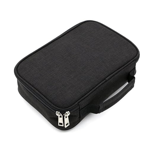 DabbOo Estuche Organizador Negro 23x16x7cm con 72 Ranuras y Compartimentos Desmontables Gran Capacidad para Lapices Rotuladores y Accesorios Electronicos Ideal para Escuela Oficina y Viaje
