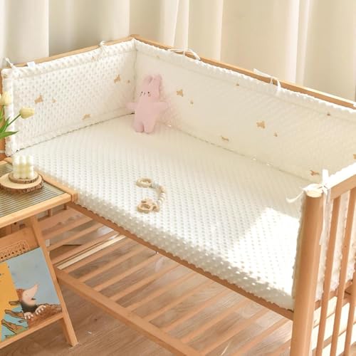 LYMLYB 1 Pieza Nido Cuna para bebé,Suave,Borde Cuna Fibra poliéster, protección Bordes,Protector Cuna para bebé,Borde Cuna,Protector Cama,Cuna Transpirable para bebé NES,G,94.5x11.0inches
