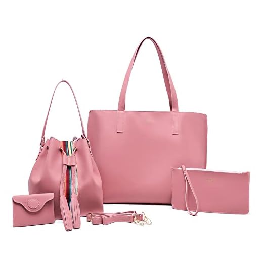 Kit Bolsa sacola feminina grande com nécessaire + Bolsa saquinho transversal com porta moeda (Rosa)