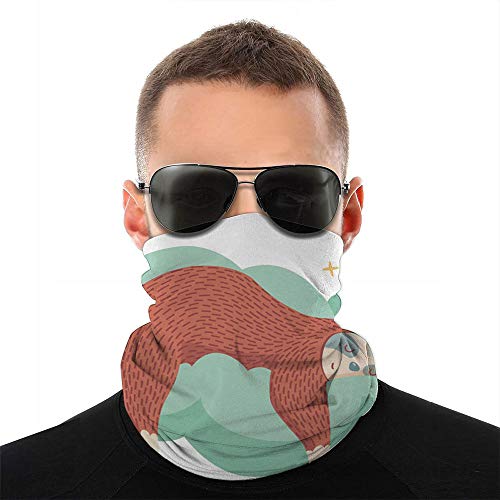 Preisvergleich Produktbild fgjfdjj Nettes Cartoon-Faultier, das auf Wolke-Schönheits-Mode-hawaiianischen Themenpartys schläft Neck Gaiter Neuheit Bandana für heiße Sommer-Outdoor-Aktivitäten