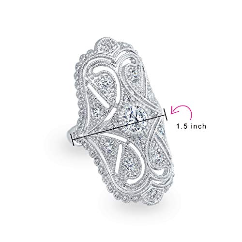Bling Jewelry Great Gatsby Inspired Cz Vintage Style Full Finger Armor Ring, Size 8 #TOP3
