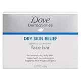 Dove Derma Series Dry Skin Relief Gentle Cleansing Face Bar, 2 Little Bars (Pack of 2)