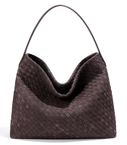 Bolso Tote tejido de gamuza para mujer