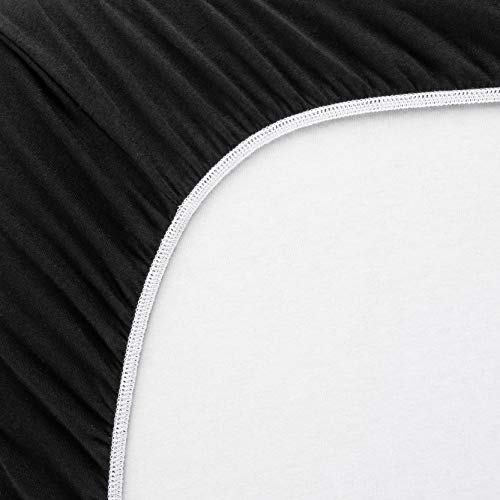 Image of SheetWorld Fitted Pack N Play Playard Sheet Compatible with Delta Children LX Deluxe Portable Baby Play Yard 26 x 38 inches, 100% Cotton Jersey, Hypoallergenic, Butter Soft, Solid Black, Made in USA