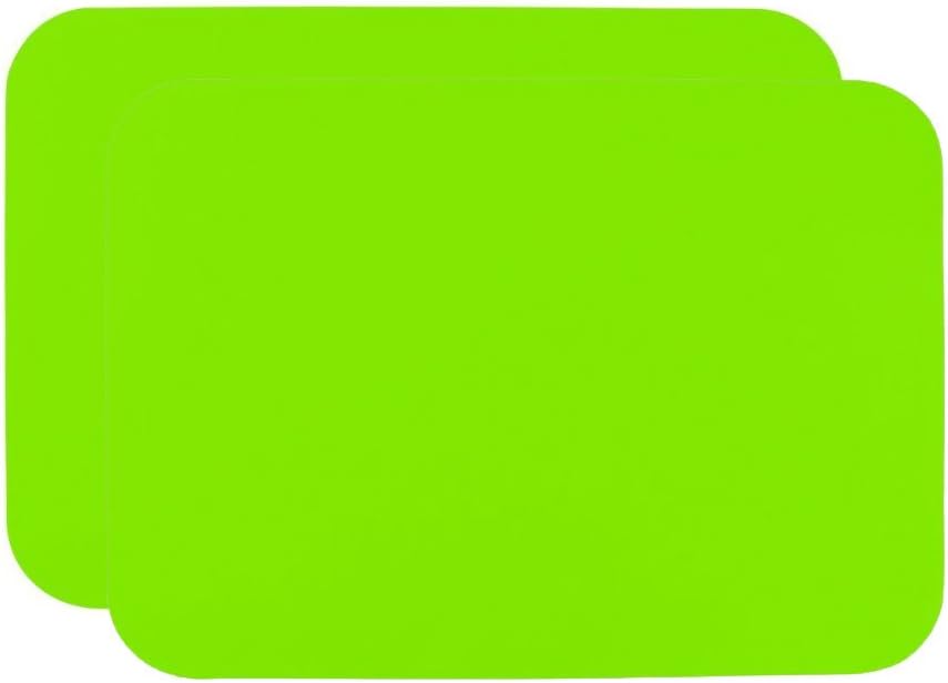 40x30cm Silicone Placemats for Kids, Non Stick Heat Resistant Tablemat, Kitchen Dining Table Mats Place Mat (Green, 2)