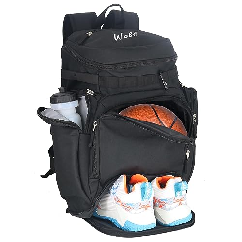 WOLT Basketball Backpack Bag with Separate Ball Compartment and Shoes Pocket