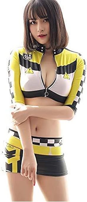Le-Line 色気たっぷり セクシー レースクイーン お姉さん コスチューム 大胆 ミニスカ コスプレ レディース イベント ホワイト M