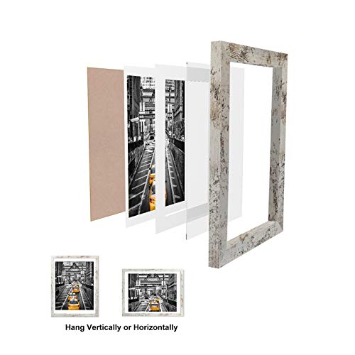 Finefrarm 12X16 Frames Display 11X14 Picture With Mat Or 12 X 16 Photo Without Mat Rustic Style Picture Frame Wall Art For Living Room Wall Mounting Decor #TOP3