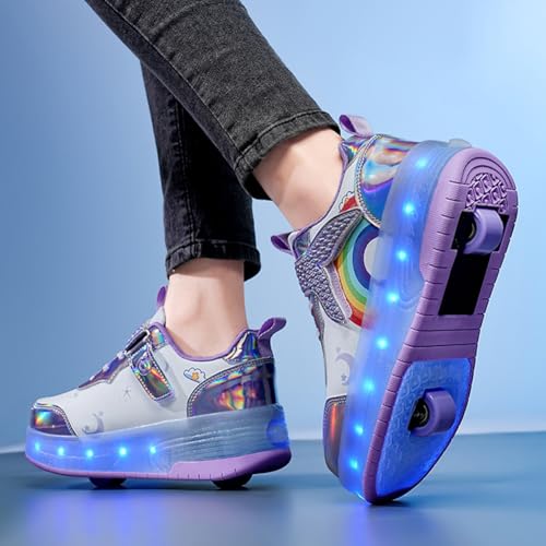 Nsasy Girls Boys Roller Shoes with LED Light Up Wheels Sneakers Kids Roller Skates Shoes for Kids for Children - Image 5