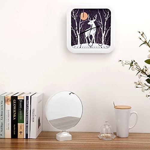 Pendule Murale Silencieuse Elan Blanc Moderne 26x26cm - 5