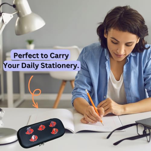 Image of Funfob Naruto Pencil Box School College Pen Or Other Stationery Products Pouch Travel Cosmetic Case (Cloud All Characters) - Polyester Multicolor