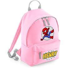 Getagift Superhero Bag, Personalised Backpack, Gift For Kids, Boy, man Cartton Bag, Birthday, Christmas, Mini Fashion Backpack for Nursery, Bookbags, Rucksack, Shoulder Bag. Classic Pink