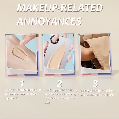 Image of 200Pieces Makeup Mixing Palette Papers, 2 Set of Cosmetic Palette Paper with Mixing Stick, Disposable Foundation Mixing Tray for blending foundation, concealer, eyeshadow, and liquid blush