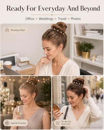 Elegant Flexible Invisible Flyaway Hairband 4PCS Women Decorative Hair Comb — view 5