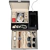 HOUNDSBAY Mens Jewelry Box Nightstand Organizer Everyday Carry Valet Tray for Men Watch and Jewelry Box for Men with Large Smartphone Charging Station Mens Jewelry Organizer Valet Box