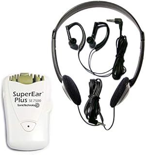 SuperEar Plus Model SE7500 Personal Sound Amplification Product with Case, Headphones and Discreet Earbuds