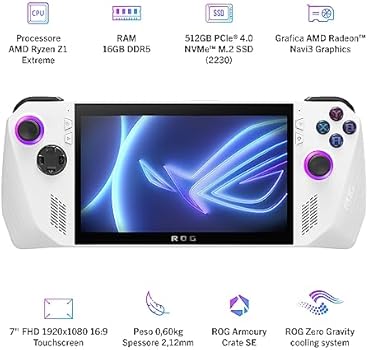 ASUS ROG Ally Console RC71L#B0C1NQ1GY1 7 Inch Glossy, 120Hz