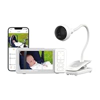 CHILLAX - Baby Monitor Portable Giraffe Clip - 5'' HD LCD Screen - Full HD 1080p Wireless Camera - Flexible Arm - Night Vision - Walkie-Talkie - WiFi On/Off - Sound & Motion Alert - With App