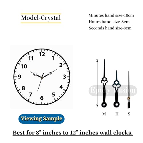 Image of 18mm Sweep and Silent Clock Machine and Black Small Metal Hands | Non-Ticking Battery Operated Clock Movement Replacement for DIY Resin Clocks