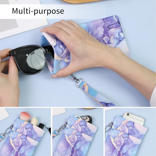 Image of Double Eyeglass Case Soft Dual Glasses Case for Women Men Travel Squeeze Top Sunglasses Cases Eyeglasses Pouch