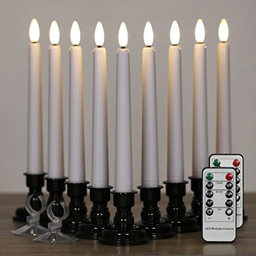 Velas de ventana sin llama con mecha 3D y control remoto LED cónicas 9u