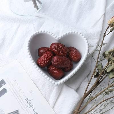 ACDOS Shaped ceramic 4.5 inch heart shaped salad bowl tapas bowl sauce sauce seasoning bowl personality mustard fairy dish ACDOS (Color : White, Size : 11.5CM)