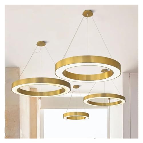 Suspension luminaire luxe en acier ring design acrylique pour exposition chic