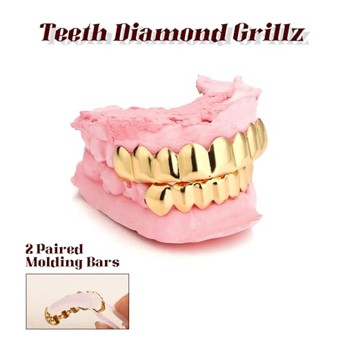 UBGICIG Grillz Grill Set, Dental Grills for Your Teeth Diamond, Grillz Teeth Men, Vampire Fake Halloween Teeth Caps Jewelry2