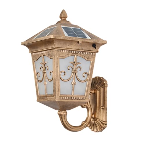 HELCEKOU Solar Outdoor Wall Light, IP65 Waterproof Retro Lantern Sconce for Porch, Garage, and Patio Lighting