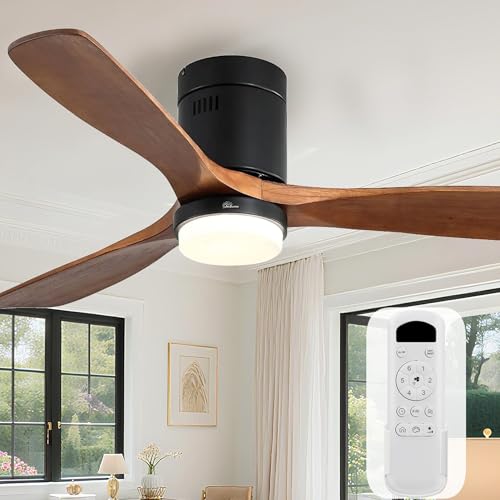 Sofucor Ceiling Fans with Lights 52 Inch Flush Mount Ceiling
