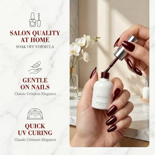 Esmalte en gel rojo carmín 8ml para uñas miniatura 4