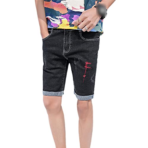 Short en jean noir homme Kelsiop en coton taille 58 décontracté pour l'été
